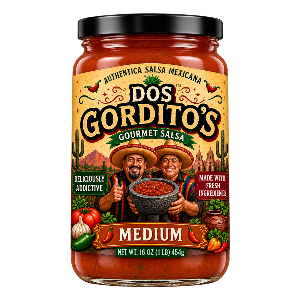 Dos Gordito's Gourmet Medium Salsa – 16 oz | Authentic Mexican Salsa