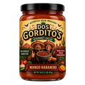 Mango Habanero Salsa, Dos Gordito's Gourmet Salsa, Sweet & Spicy Authentic Mexican Style Salsa, 16 oz Jar